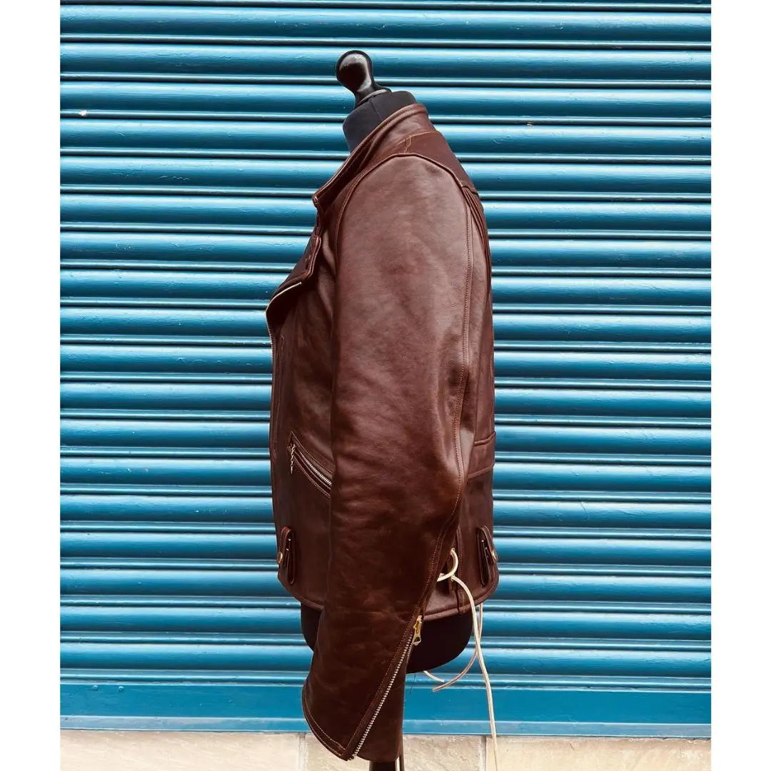 Back Laces Brown Leather Jacket - FEASSA