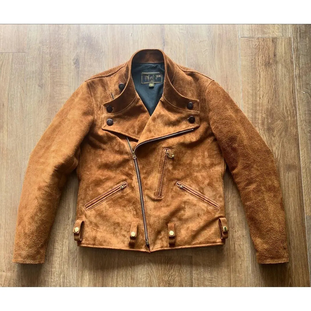 Back Laces Suede Leather Jacket - FEASSA