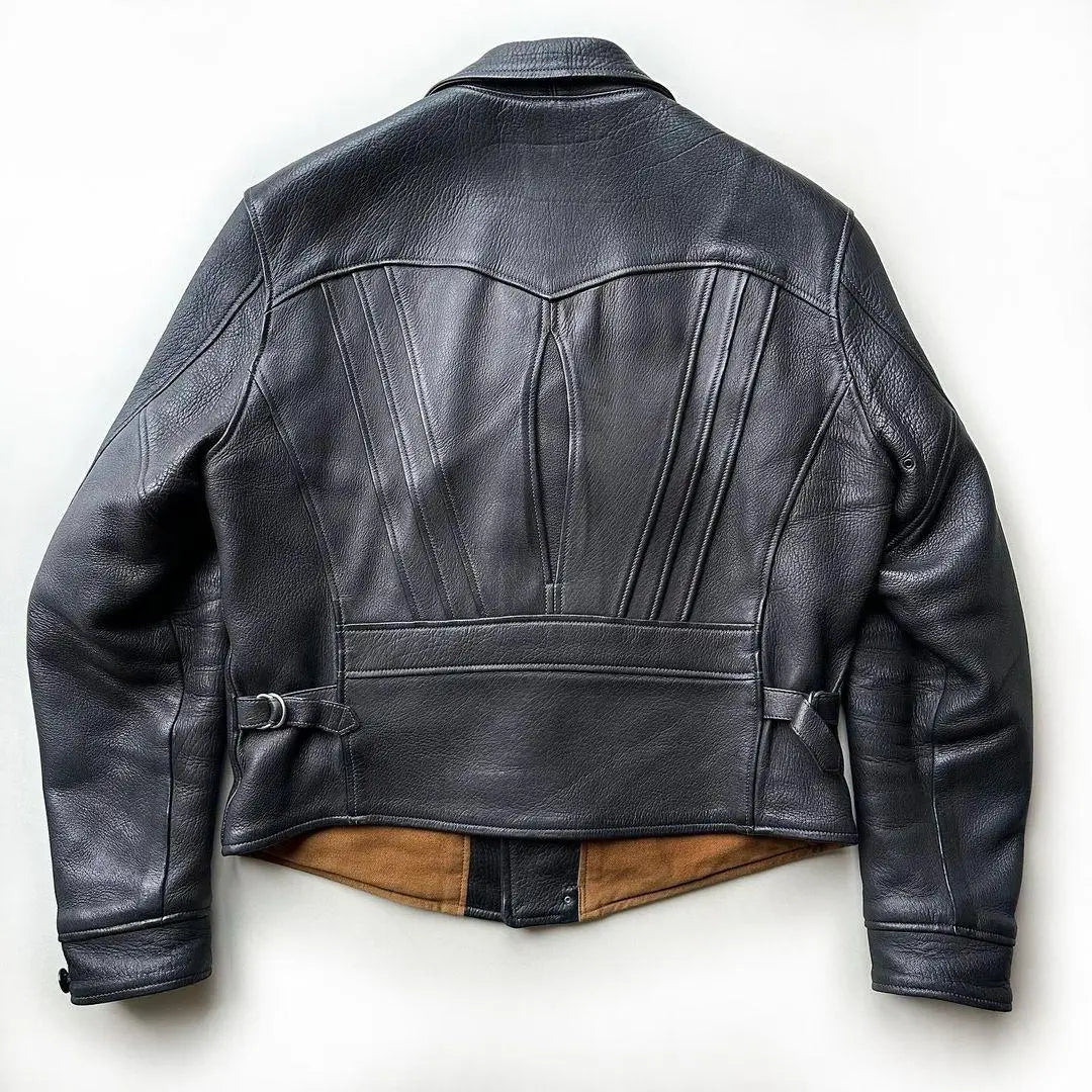 Jet Black Classic leather jacket - FEASSA