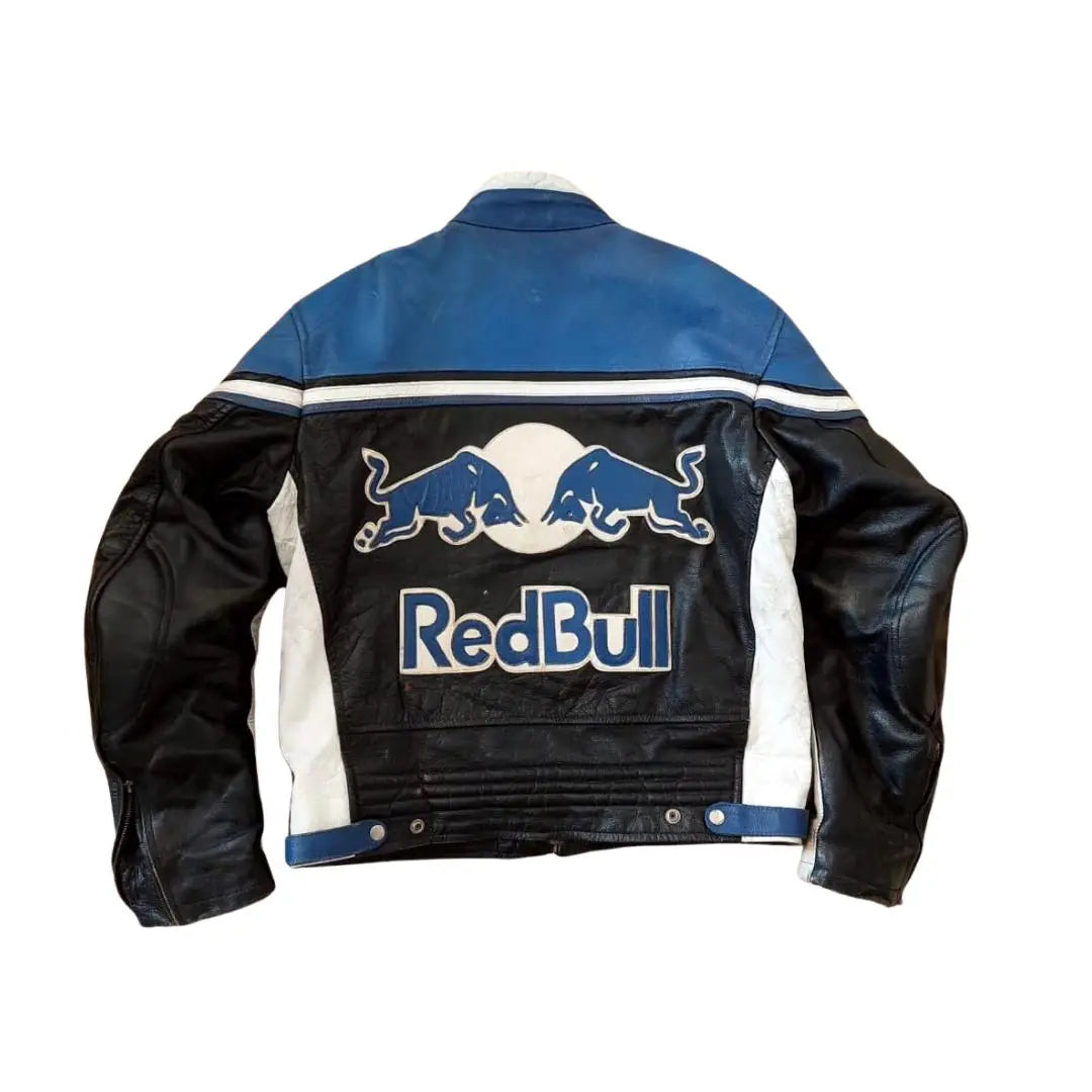 Redbull Racing Leather Jacket - Black & Blue - FEASSA