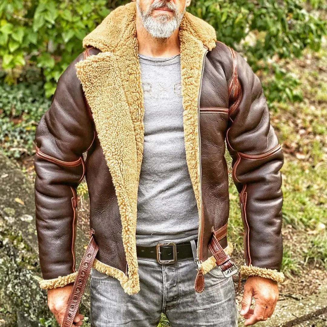 B3 RAF Shearling Leather Jacket - FEASSA