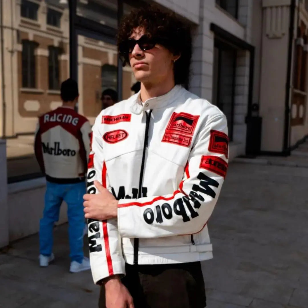 Marlboro White Leather Jacket - FEASSA