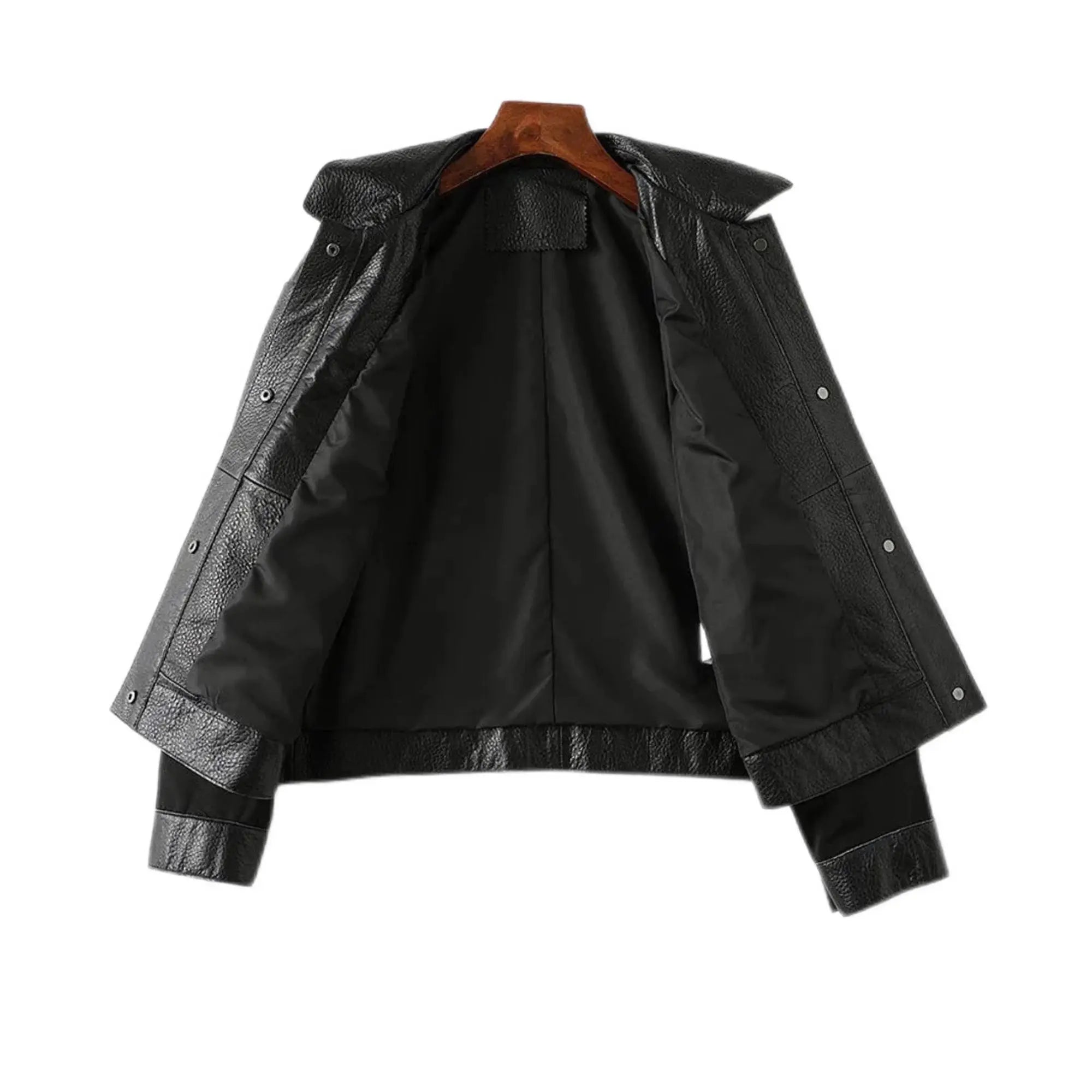 Spliced Jaqueta Couro Feminina Leather Jacket - FEASSA