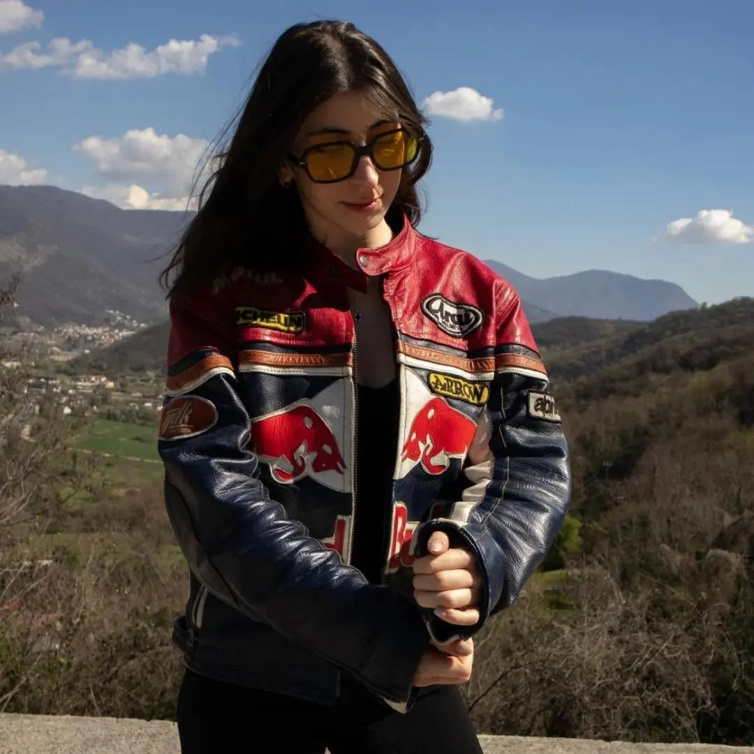 Redbull Racing Leather Jacket - Black & Red - FEASSA