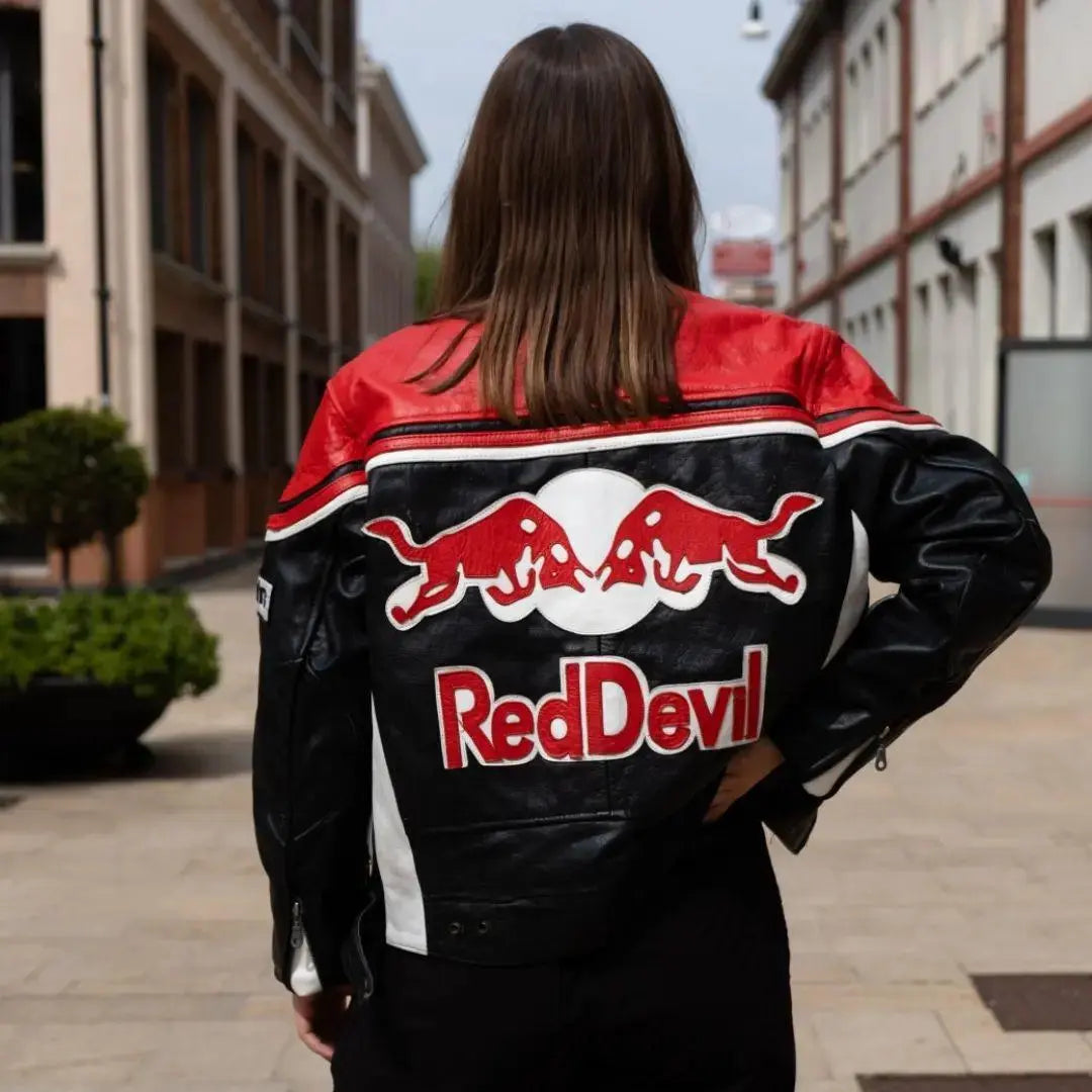 Redbull Racing Leather Jacket - Black & Red - FEASSA