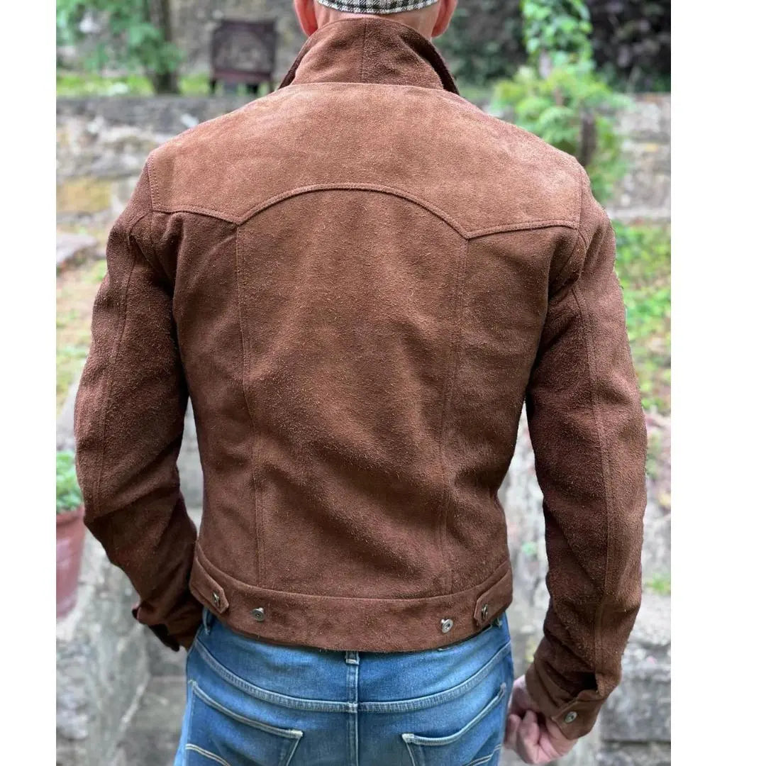 Suede Brown Leather shirt - FEASSA
