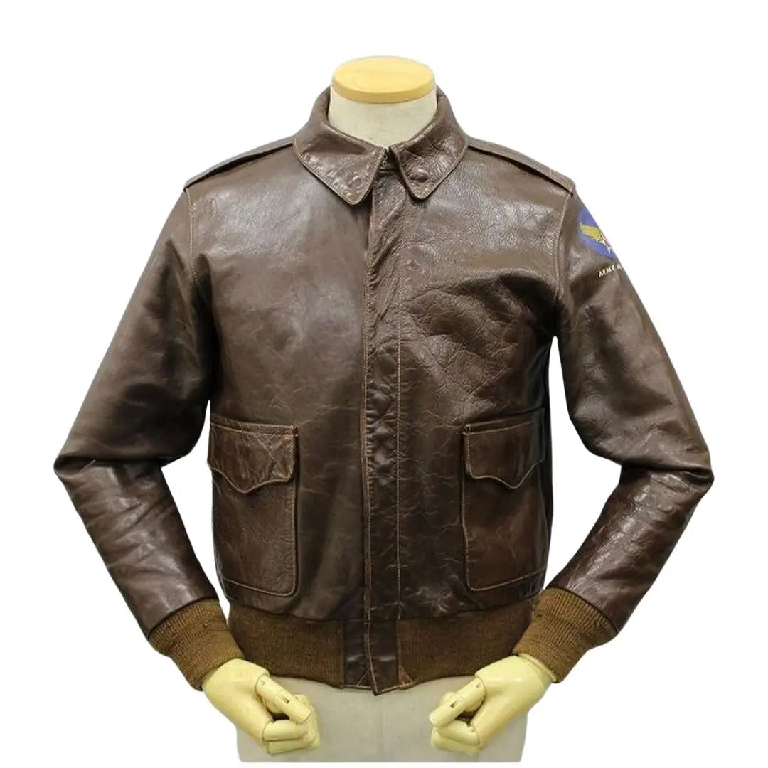 Made in Heaven Brown Leather Bomber Jacket - FEASSA