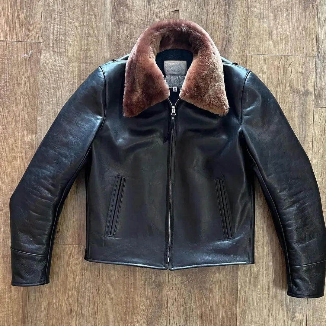 Fur Collar Black Leather Jacket - FEASSA