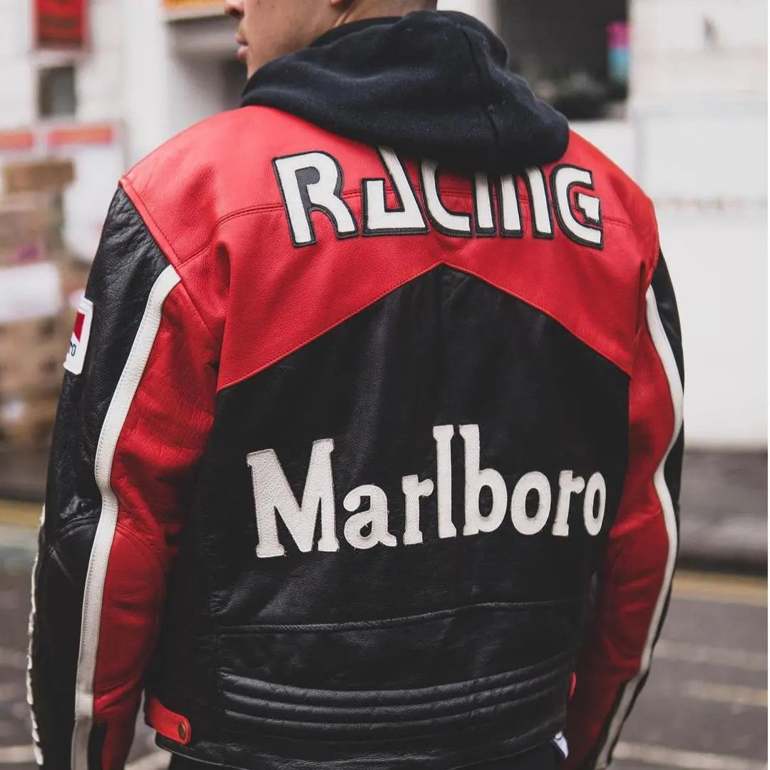 Marlboro Leather Jacket - Red & Black- FEASSA