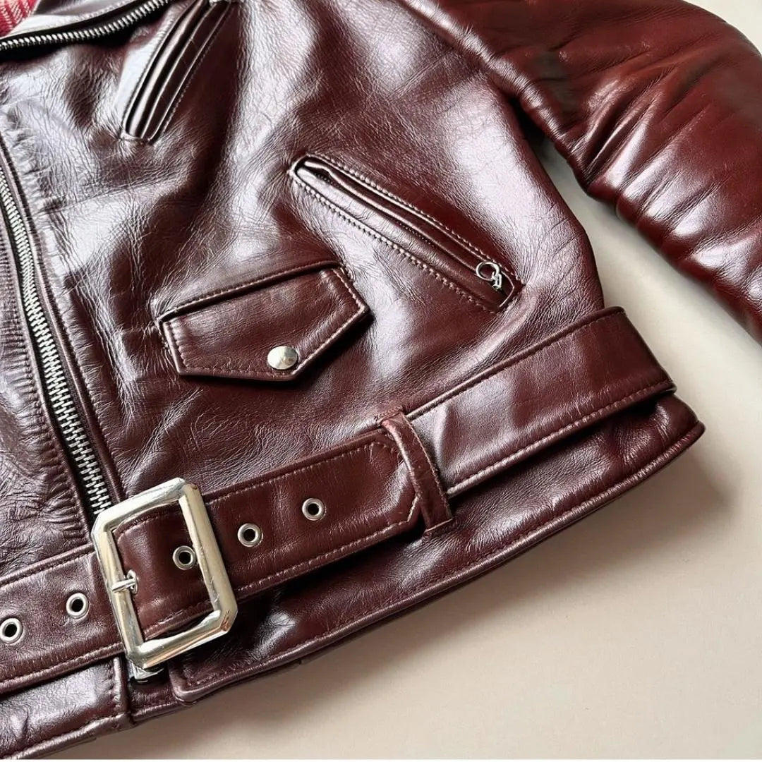 Maroon Biker leather jacket - FEASSA