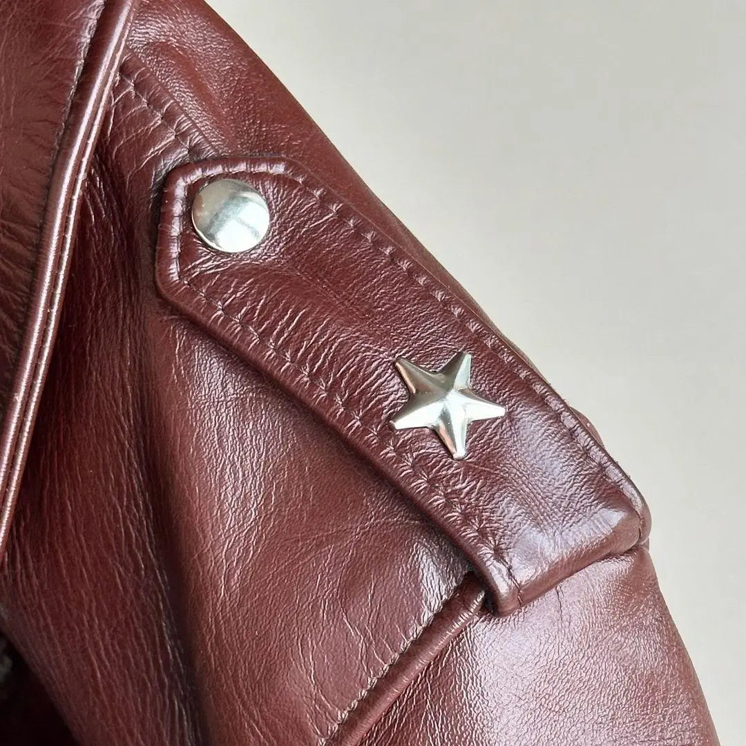 Maroon Biker leather jacket - FEASSA