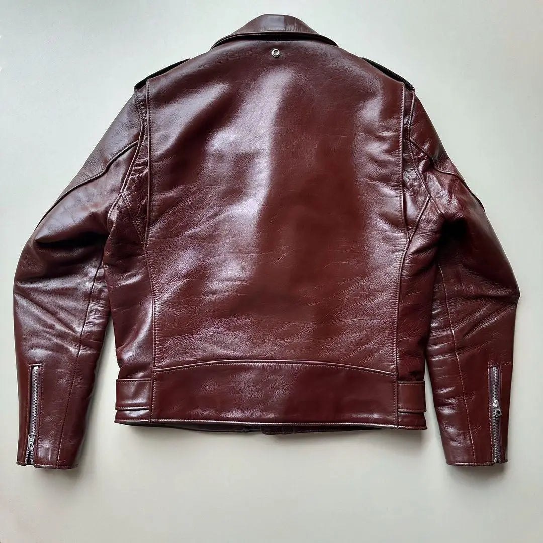 Maroon Biker leather jacket - FEASSA