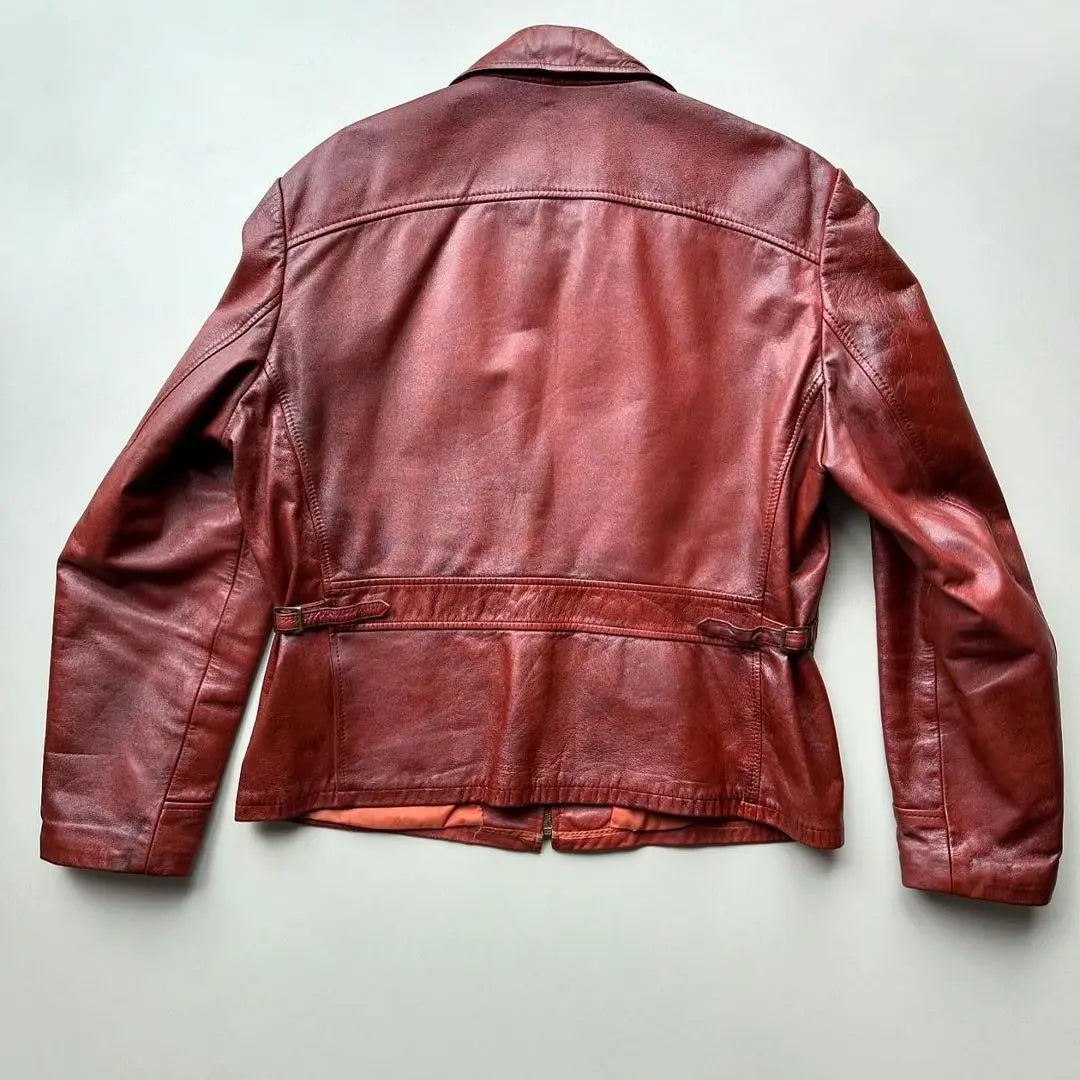 Vintage Reddish Brown Leather Jacket - FEASSA