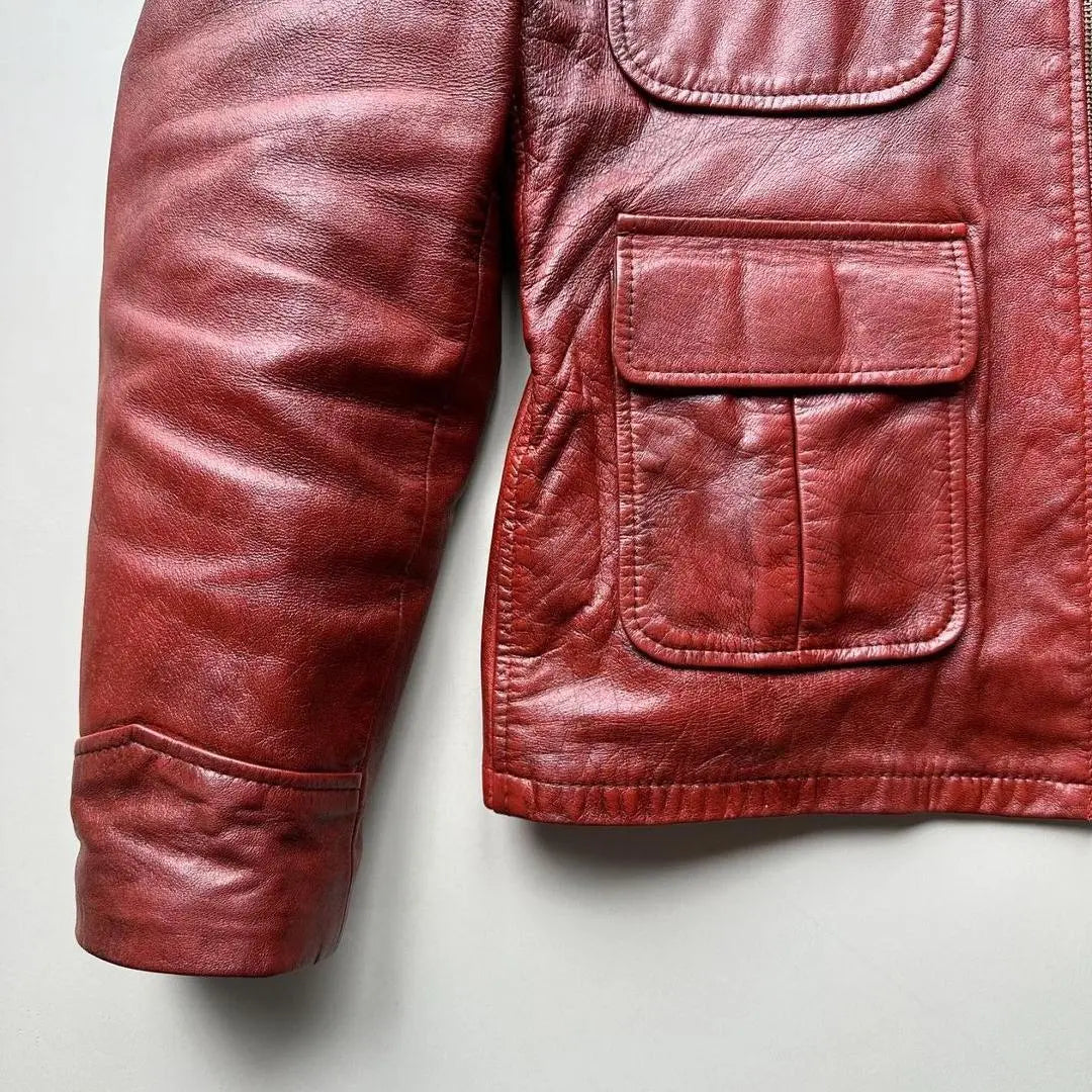 Vintage Reddish Brown Leather Jacket - FEASSA