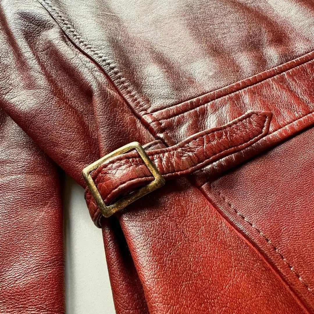 Vintage Reddish Brown Leather Jacket - FEASSA