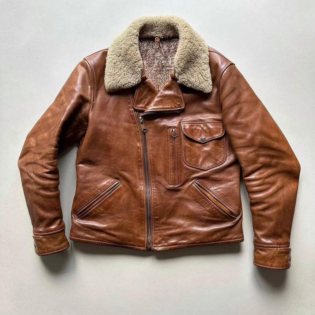 Aviator Brown Leather Jacket - FEASSA