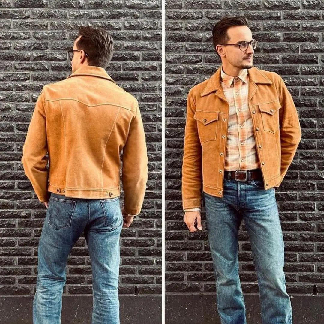 Trucker Brown Leather Shirt - FEASSA