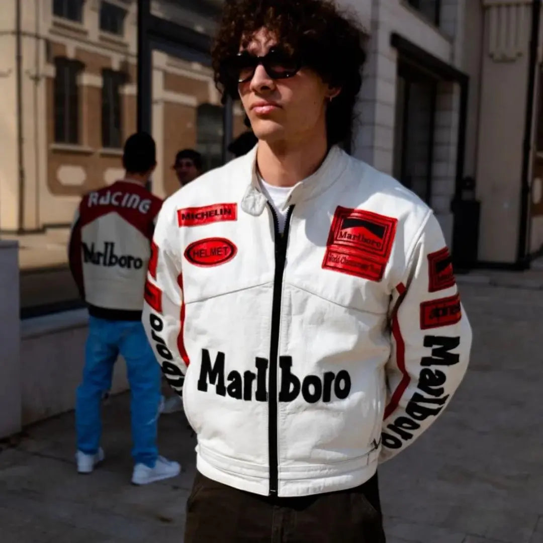 Marlboro White Leather Jacket - FEASSA