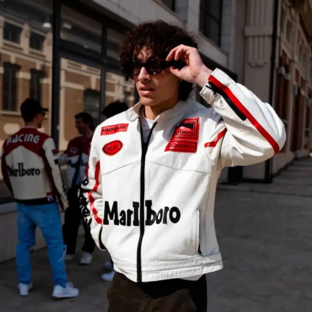 Marlboro White Leather Jacket - FEASSA