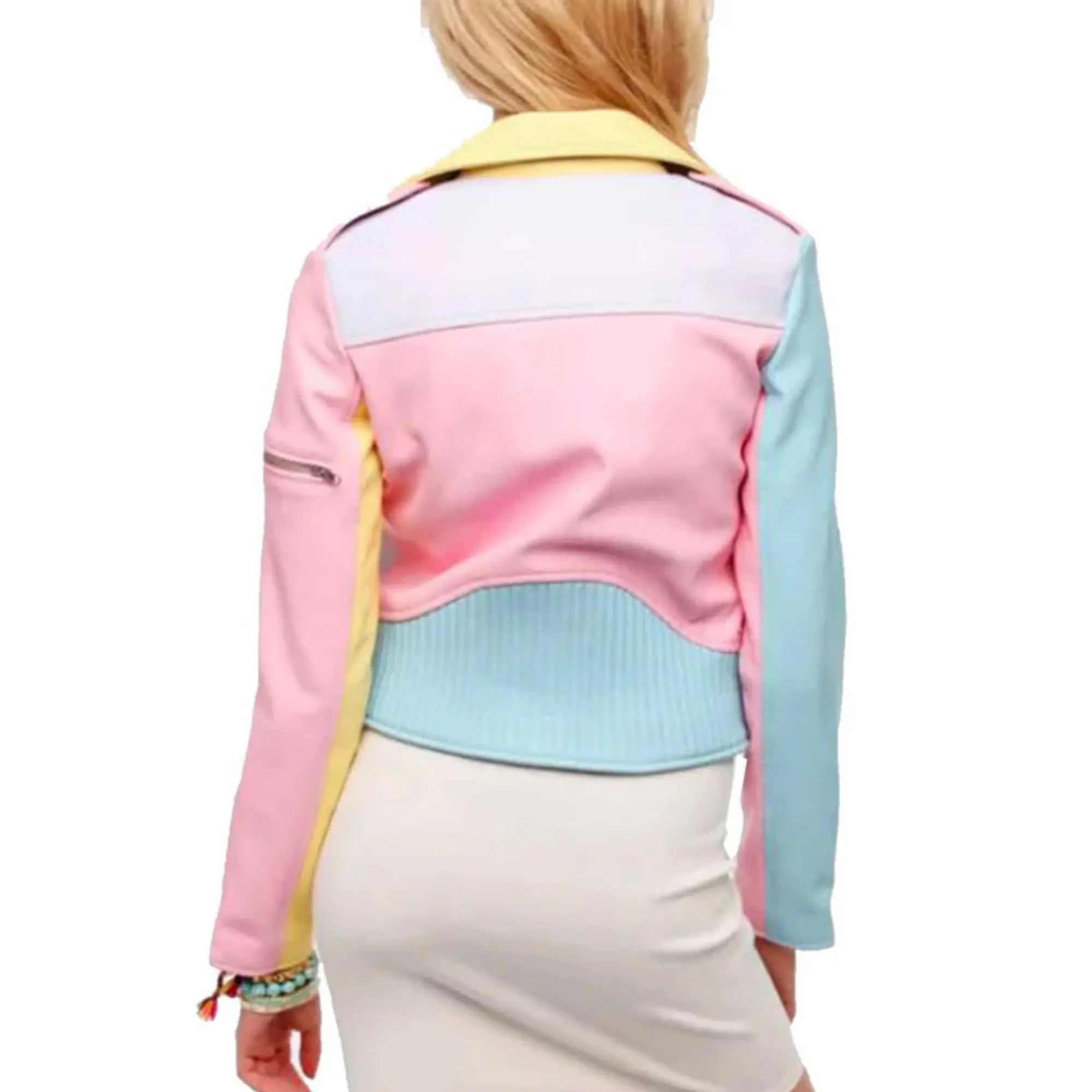 Rainbow Biker Pastel leather jacket - FEASSA