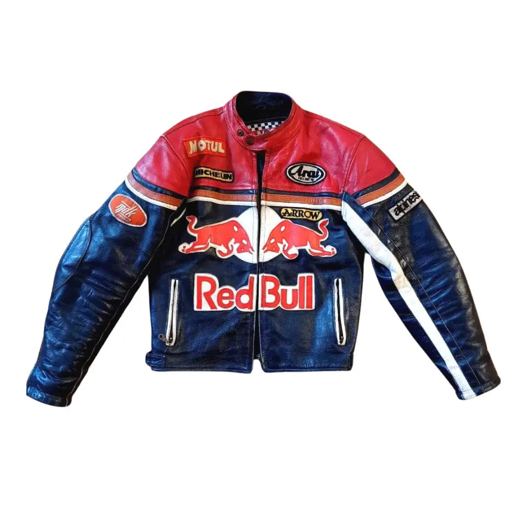 Redbull Racing Leather Jacket - Black & Red - FEASSA