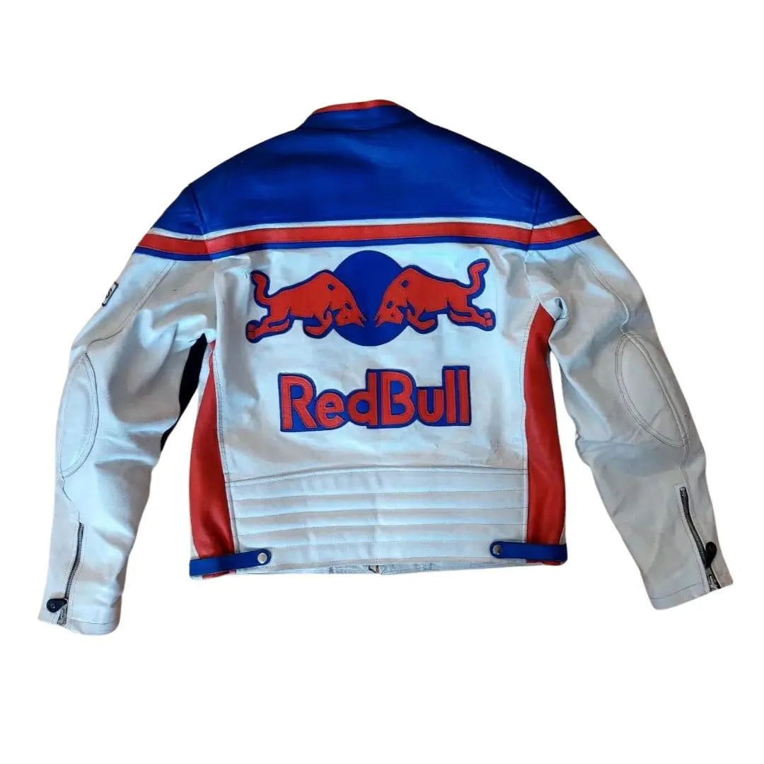 Redbull Leather Jacket - White & Blue - FEASSA