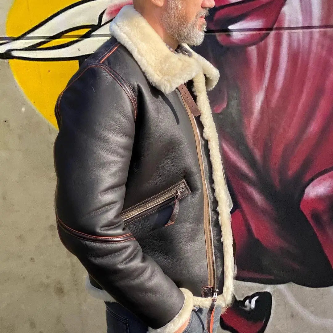 Classic Shearling Leather Jacket - FEASSA