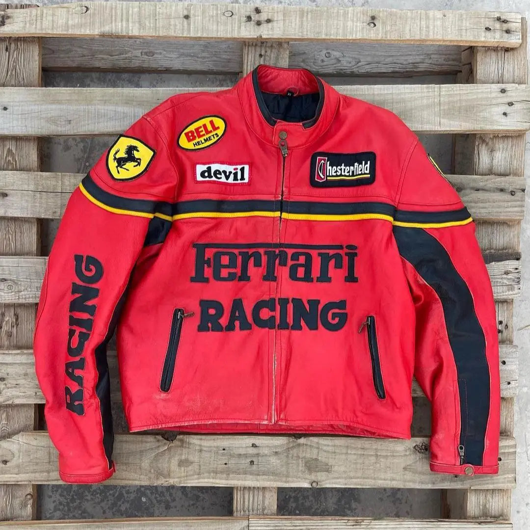 Ferrari Red Leather Jacket - FEASSA