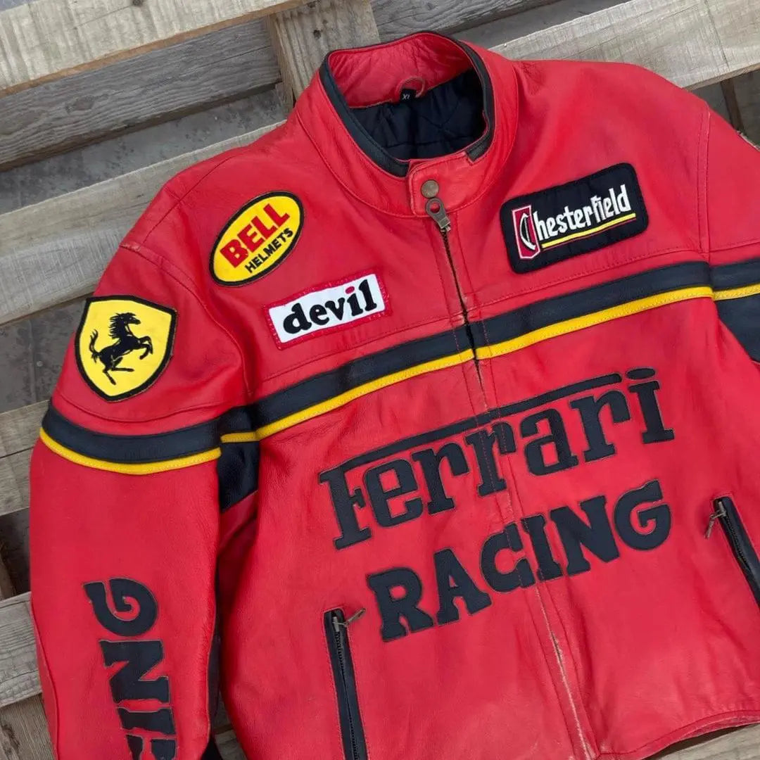 Ferrari Red Leather Jacket - FEASSA