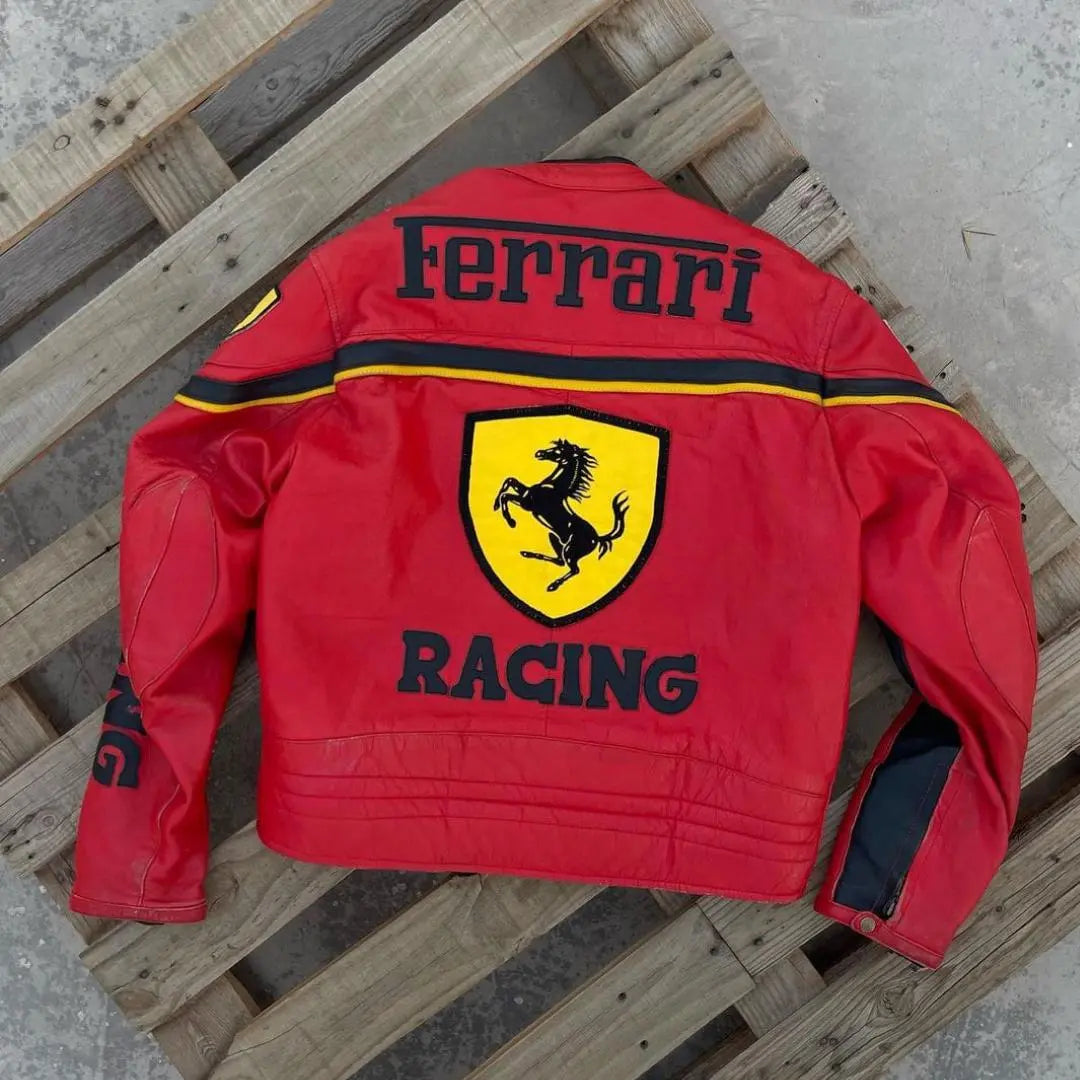 Ferrari Red Leather Jacket - FEASSA