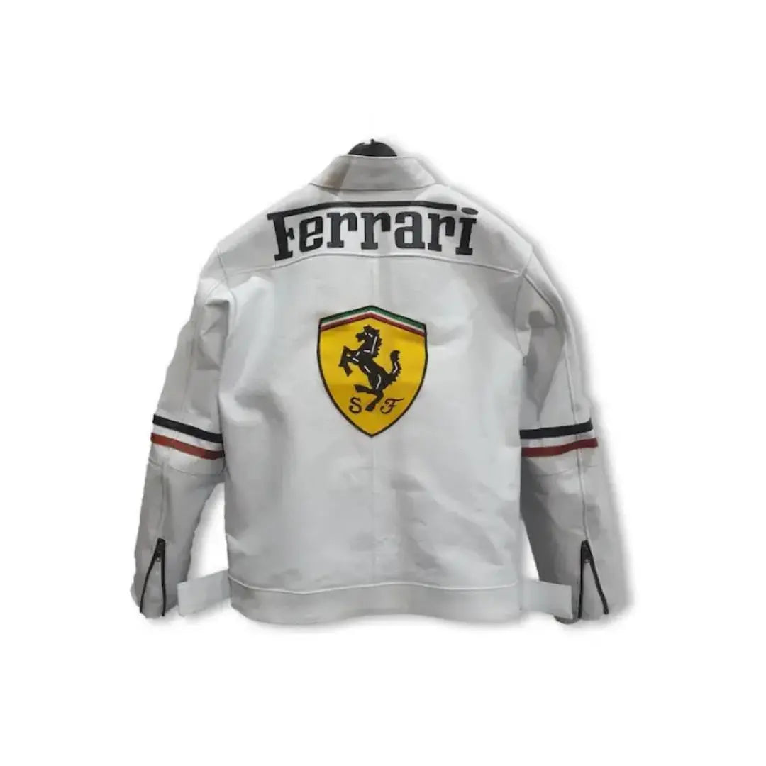 Ferrari White Leather Jacket - FEASSA